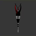 Modern Futuristic Black Red Dagger Design With Metallic Handle And Sharp Blade