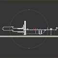 3D Model of Industrial Machinery Platform Featuring Mechanical Framework Pipes And Colored Components