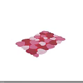 Heart Pattern Shaped Decorative Rug in Red Pink and White Colors