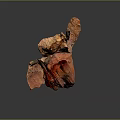 Orange Textured Surface Sculpture With Irregular Shape And Hollow Section On Dark Background