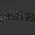 Curved Metallic Grid Structure With Diamond Pattern And Reflective Surface