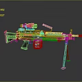 Tactical Machine Gun With Telescopic Sight Tripod Stand And Camouflage Magazine