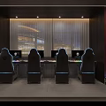 Modern Internet Cafe Interior With Comfortable Gaming Chairs And High Speed Computers