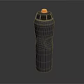 Purple Water Bottle With Black Lid And Orange Button On Simple Gray Background