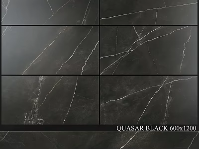 Quasar Black 600x1200 Marble Texture Floor And Wall Tile For Interior 3d model