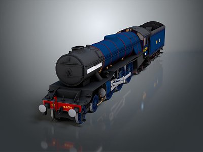 vintage train steam train carriage locomotive head 3d model