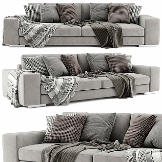 Modern Double Sofa Combination 3d model