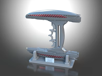 Smart Machine With Double Layer Structure Red Stripe Accents And Stable Base 3d model