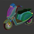 Blue Modern Scooter With Black Seat And Sleek Design On Dark Background