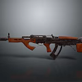 Vintage Wooden Rifle With Metal Components And Classic Design Details