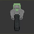 Futuristic Sci Fi Weapon With Green Blue Accents Metallic Structure Grip And Barrel Design
