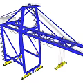 Blue Heavy Duty Industrial Gantry Crane With Metal Frame Support Legs And Lifting Mechanism