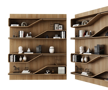 Modern Bookshelf Storage Rack 3d model