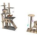 Multi Functional Pet Cat House Combination With Wooden Structures And Cozy Design 3d model