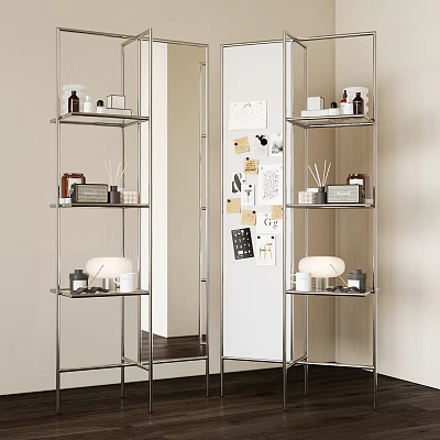 Modern Metal Shelving Unit With Multiple Tiers For Home Storage And Decor 3d model