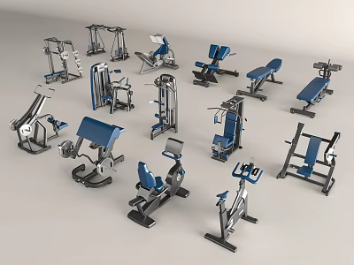 Diverse Modern Sports Equipment Collection For Home And Gym Workouts 3d model