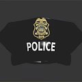 Official Police Cap With Badge And Police Lettering Uniform Accessory