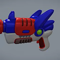 Dinosaur Shaped Toy Gun With Blue Red White Colors And Green Eye Design