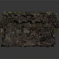 Ancient Square Pit Excavation With Earthen Walls Stone Elements And Vegetation