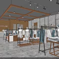 SUPLIM Modern Clothing Store With Glass Facade Displayed Clothes And Interior Layout