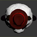 Cute Panda Plush Toy Wearing Red Hat Standing On Dark Background