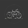Snow Covered Bicycle Locked to Bike Rack on Snowy Ground