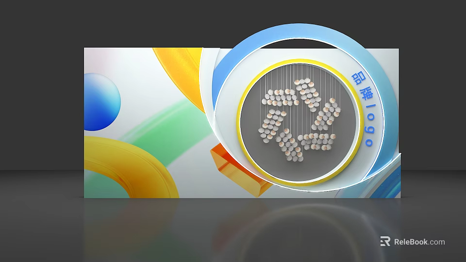 Tianlou 1980 Popular Photo Check In Spot With Colorful Circles And Geometric Shapes 3d model 