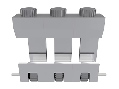 Industrial Equipment Featuring Three Knobs And Multiple Connection Ports 3d model
