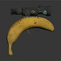 Creative Banana Shaped Weapon With Telescopic Scope And Yellow Bruised Peel