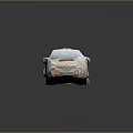 Light Colored SUV Car Covered With Protective Camouflage Cover On Reflective Surface 3d model