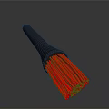 Durable Household Cleaning Brush With Black Handle And Vibrant Red Bristles
