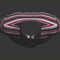 Striped Short Sleeve Collared Polo Shirt With Red White Purple Stripes