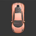 Orange Sports Car With Sleek Design Sunroof And Reflective Surface On Black Background