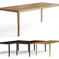 Solid Wood Dining Table Minimalist Dining Table 3d model