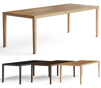 Solid Wood Dining Table Minimalist Dining Table 3d model