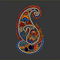 Artistic Vibrant Paisley Pattern With Ornate Flowers And Decorative Green Leaves Design