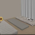 Cozy Padded Floor Mats In Room With Sunlight Wooden Floor Sunflower Decoration And Magazine
