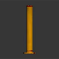 Yellow Rustic Column With Base And Textured Surface Design Element