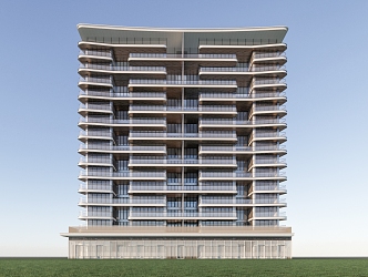 Modern Residential Building Simple High-rise Residential Building 3d model