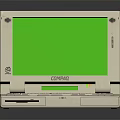 Vintage White Laptop With Green Screen Classic Keyboard And Retro Design