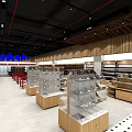 Modern Specialty Store Interior Design With Wooden Shelves And Display Counters