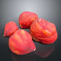 Four Vibrant Red Striped Juicy Fresh Fruits As Healthy Nutritious Snack