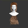 Game Movie Character White Mannequin Head With Long Orange Braided Hair Design