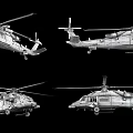 Colorful Military And Civilian Helicopters With Diverse Designs And Paint Colors