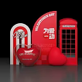 Art Installation Featuring Love Theme Multiple Rose Decorations And Red Box 3d model