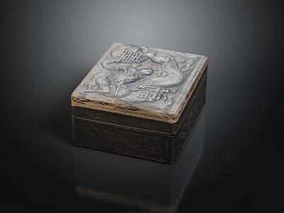 Traditional Carved Dragon Box With Exquisite Metal Surface And Decorative Patterns 3d model