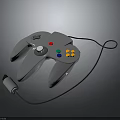 Retro Wired Game Controller With Multi Colored Buttons And Analog Joystick 3d model
