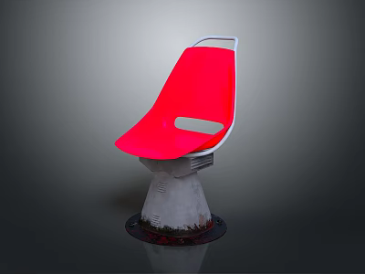 Red Accent Chair With White Frame And Gray Base Modern Design 3d model
