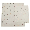 Light Colored Square Rug With Colorful Scattered Small Patterns For Home Decor