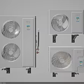 White Air Conditioner Fan Outdoor Units With Modern Design And Efficient Cooling Systems